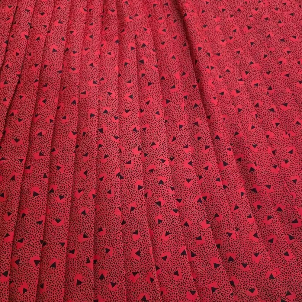 Andrea Gayle Vintage Red Pleated Skirt Size Medium
